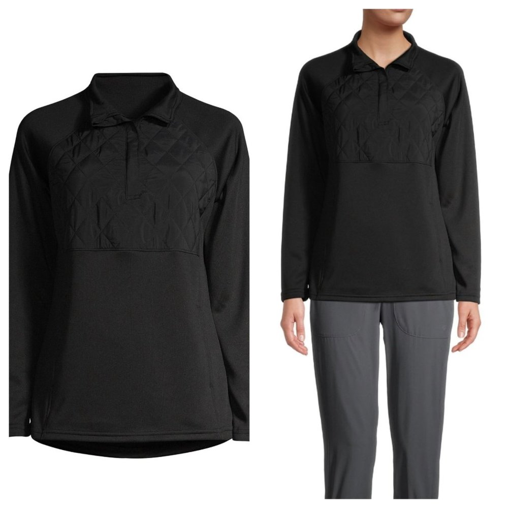 Avia Women's Active Workout Moisture Wicking Quilted 1/4 Zip Pullover SZ Small